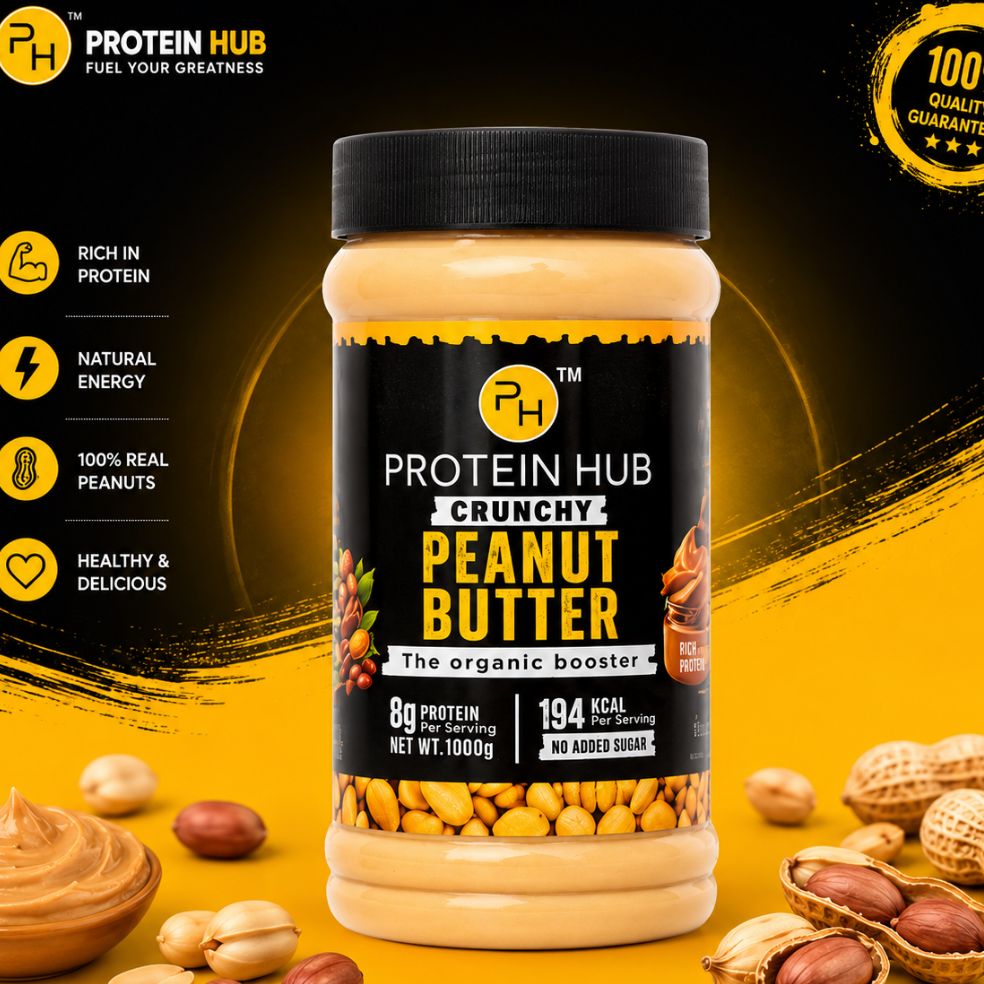 Protein Hub Crunchy Natural Peanut Butter – Keto-Friendly | 1 kg