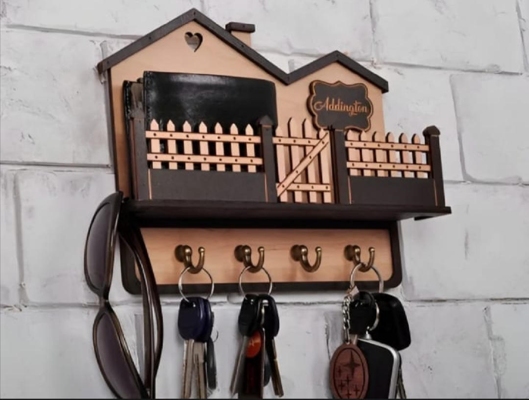 Wooden wall keychain and mobile phone holder wood wall keychain wood mobile charging stand keyholder price in Pakistan