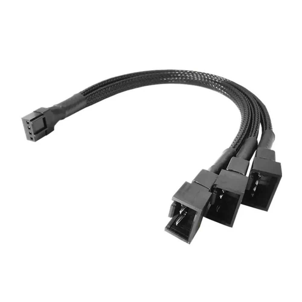1 to 5 PWM Fan Hub PC CPU Cooling 4PIN Fan Power Cable Hub Adapter Sleeved Case Splitter for Computer Cooler Case Fans