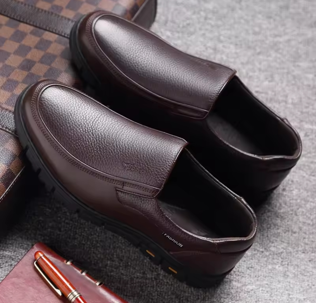Men's Fashion Formal Slip On Loafers Leather Office Business Shoes Comfortable Lightweight Walking Dress Shoes for Daily Use