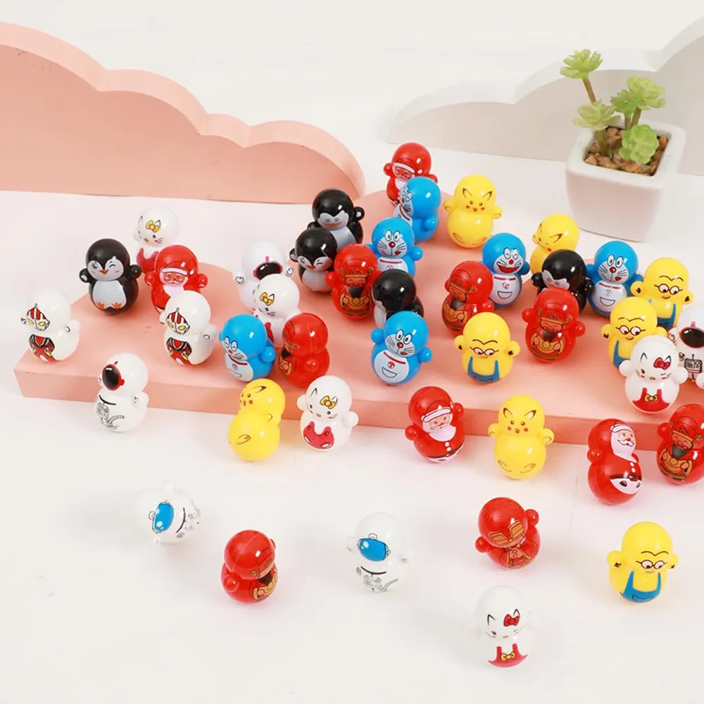 Express Deals Hub:Random Stress Relief 10 PCS Mini Roly-Poly Wobbling Toy Self-righting Doll Small Desktop Toy to Solve Your Irritability for Kids or Adult