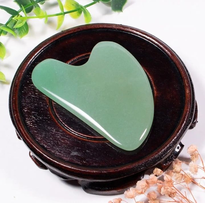 MTP Heart Shape Green Aventurine Jade Guasha Scraper Jade Roller Skin Relaxation Gua Sha Stone Skin Care