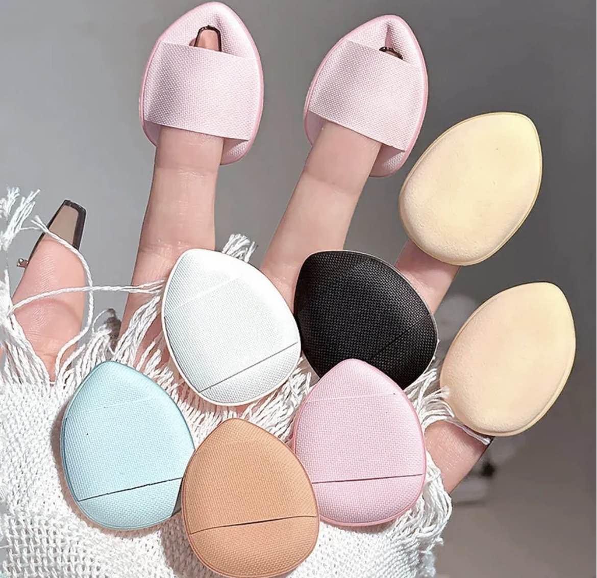 Makeup - Finger Puff Foundation Small Air Cushion Powder Sponge - Face Concealer BB Cream Cosmetic Applicator Makeup Tools - Makeup Blending Puff - Beauty Blender Puff - Powder Puff - Foundation Puff - Puff For Face Makeup - Best Gift for Her Makeup - Fi price in Pakistan