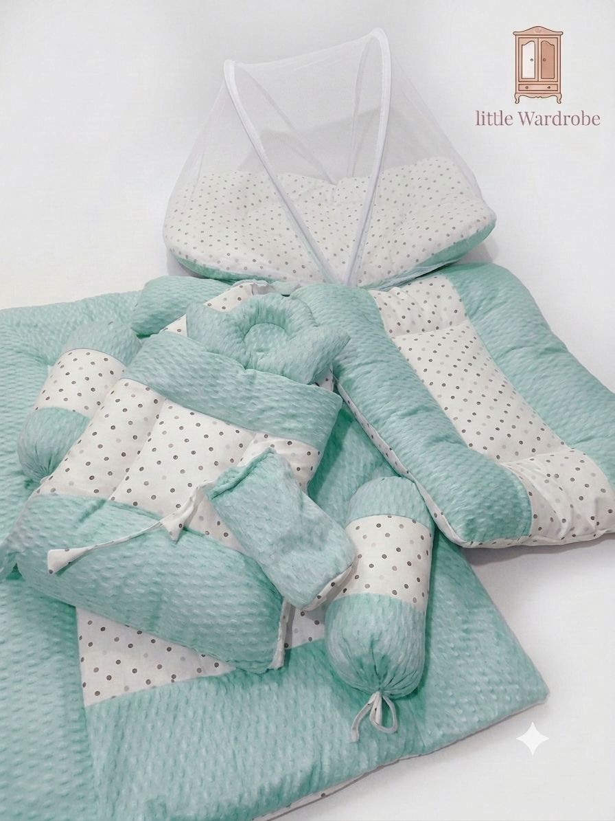 New High quality baby 8pcs new born baby bister set in premium Quality in random colours and designs by little Wardrobe