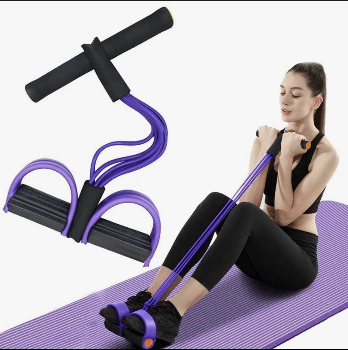 Resistance Tube Exercise Set with Pedal & Bar | Adjustable Resistance Bands for Home Workout, Fitness, Yoga & Strength Training