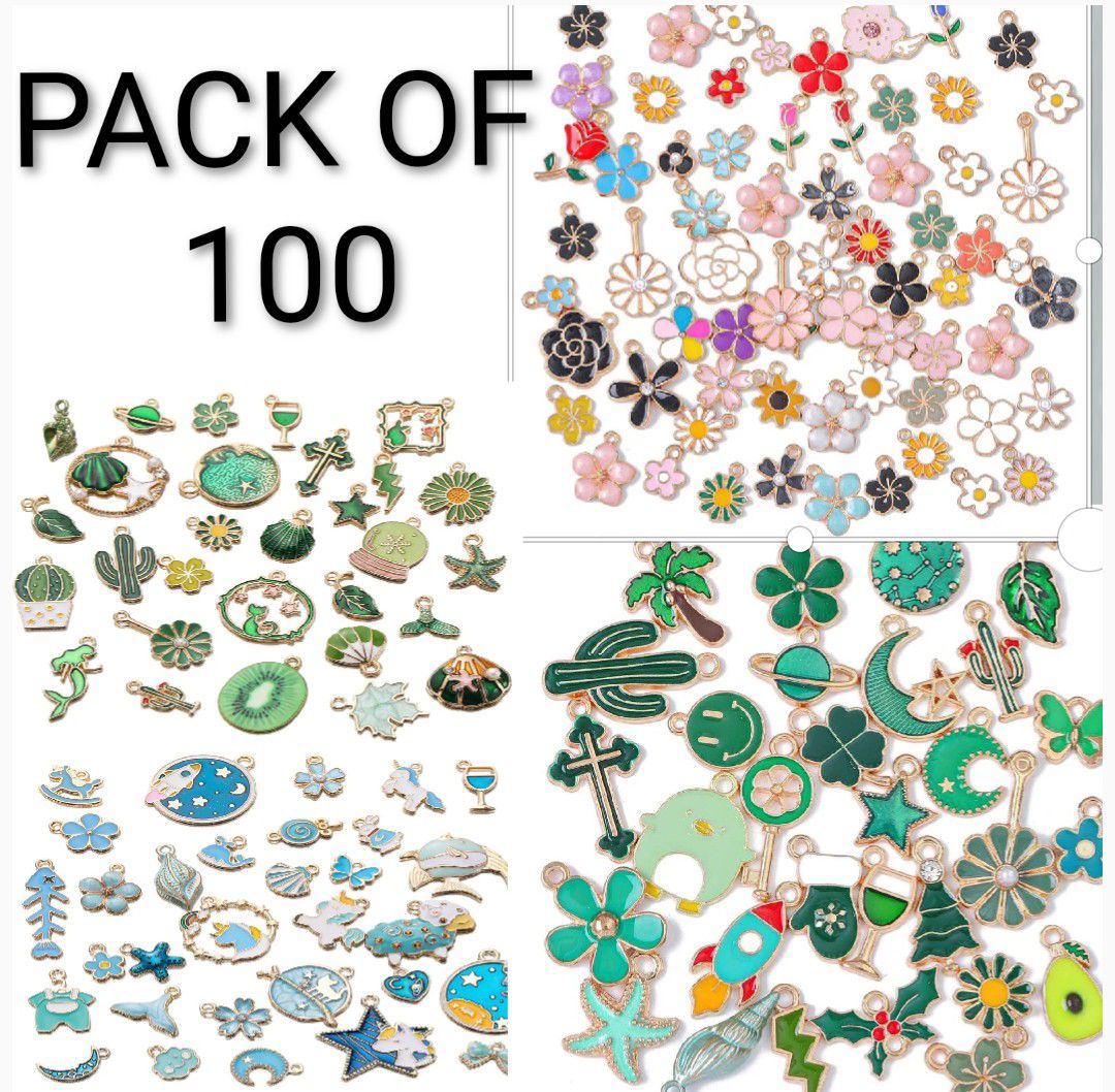 10Pcs Random Mix Alloy Drop Oil Charms Multicolor Animals Flower Pendant Beads For DIY Bracelets Earrings Making Women Jewelry Findings