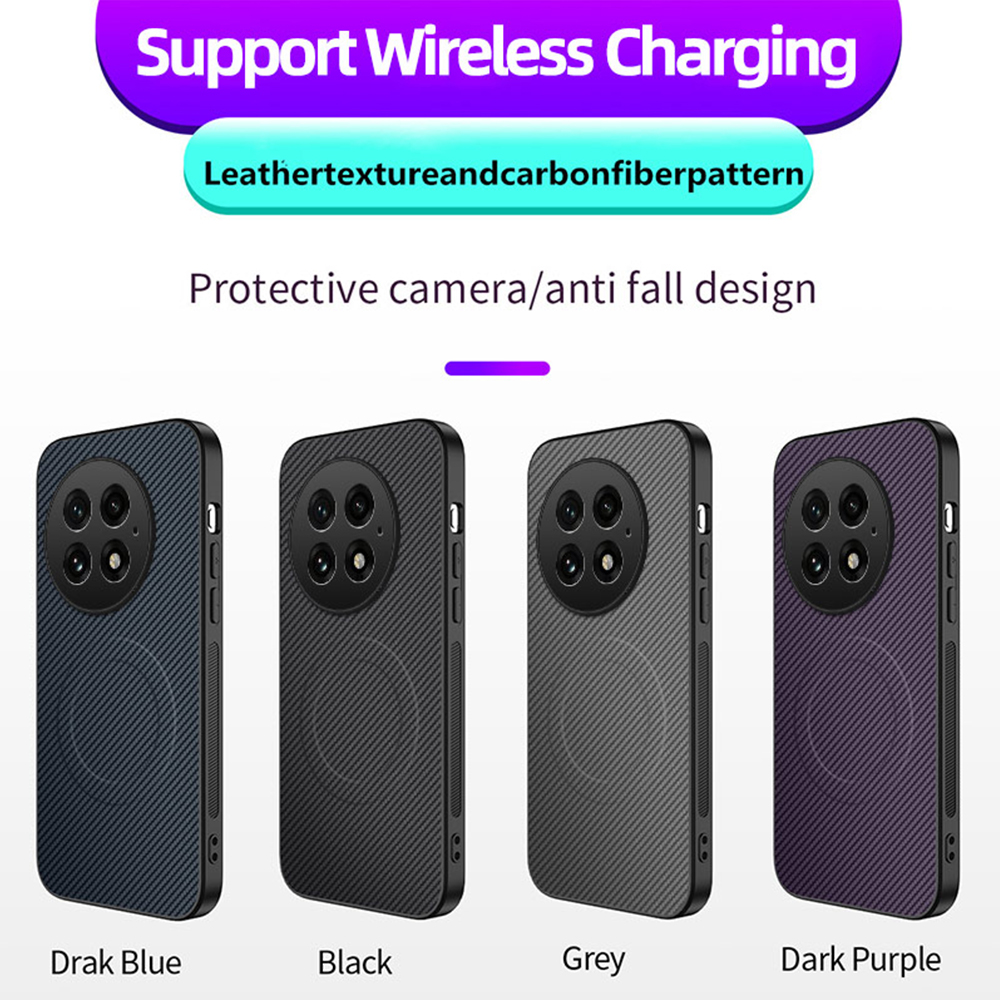 Magnetic Non-Slip Carbon Fiber Phone Case For One Plus 15 13 11 12R 13R 15R 13T Nord 5 5G Cover Funda Suppoet Wireless Charging