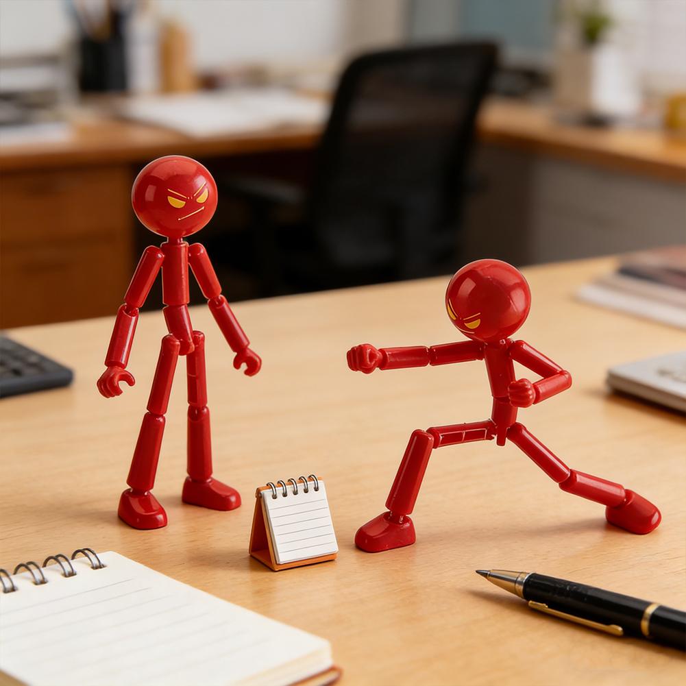 NEW Printing Mannequin Multi-jointed Stickman Toy Novelty Action Figure Stickman Assembled Robot Movable