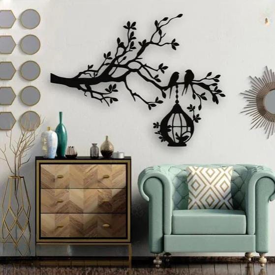 3D Tree With Birds On Nest Wooden Wall Art Wall Art Decorating Items For Home Decoration