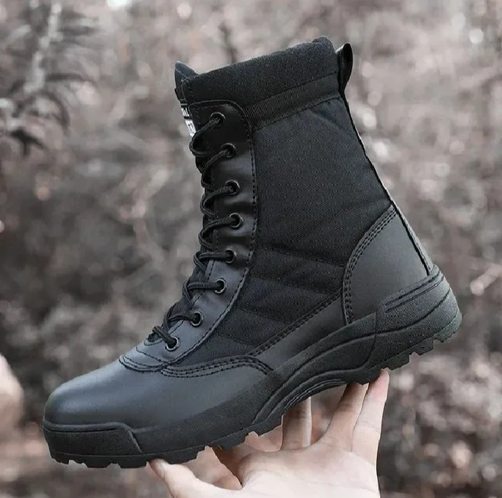 Premium Military Style Combat Boots | Army , Security Guard Shoes | Tactical Long Ankle Durable Outdoor Boots for Men