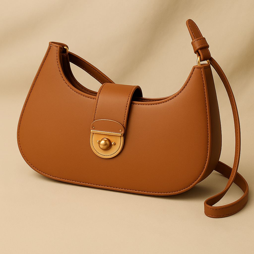Women’s Hobo Handbag – Stylish Faux Leather Shoulder Bag with Gold Turn-Lock & Large Capacity