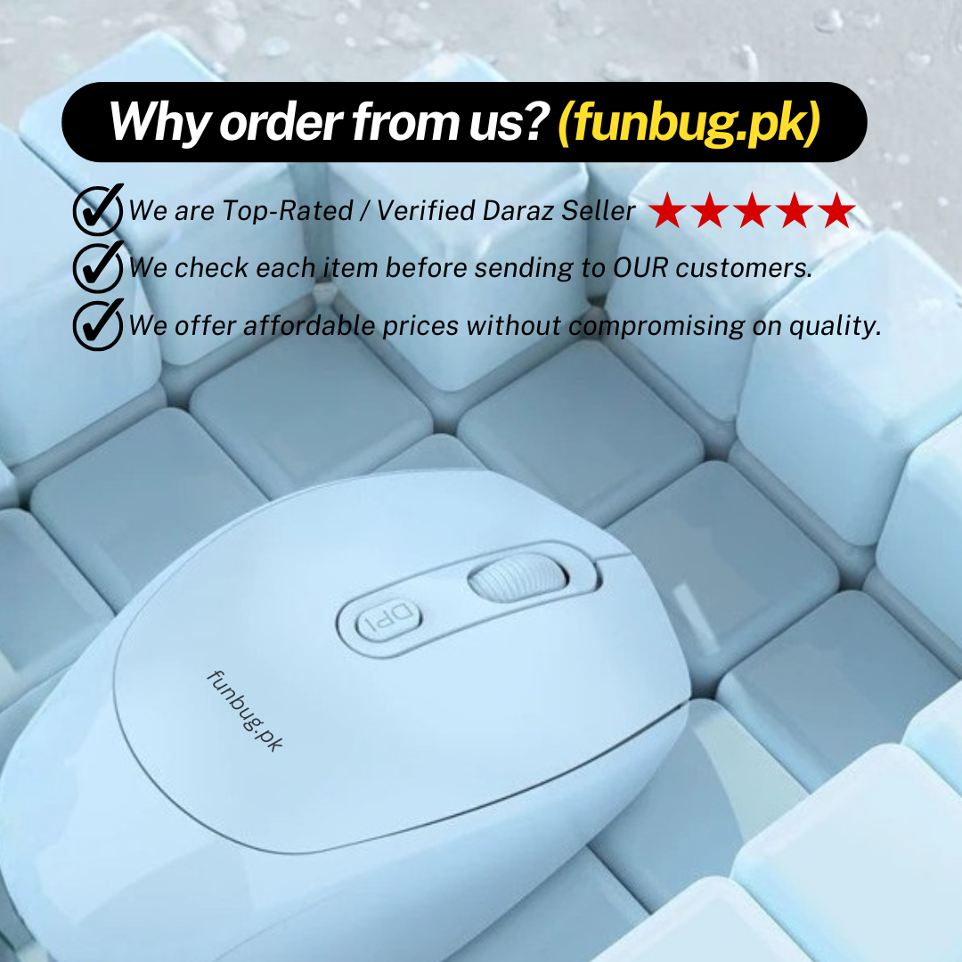 【Premium】 Rechargeable Dual Mode Wireless Mouse (Bluetooth + 2.4G) for Laptop, PC, Smart TV Gaming & Office ~ Ergonomic Lightweight Design Mice with Silent Click Buttons & 1600 DPI Control | FunBug