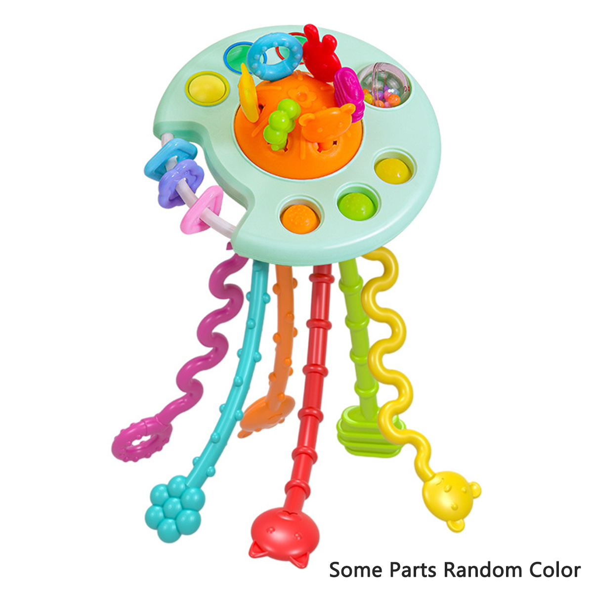Activity Development Pull String Toys Silicone Teething Rattle Educational Learning Toy Baby Sensory Montessori Toys 