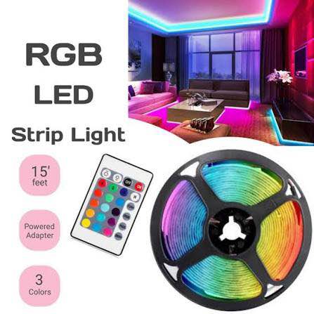 RGB Led Lights for Bedroom, Led Strip Lights RGB LED Strip Color changing Flexible Rope Lights 3 Meter with Remote Control Best Quality RGB Led Strip Light for Home Decoration Complete kit with 12V Adapter