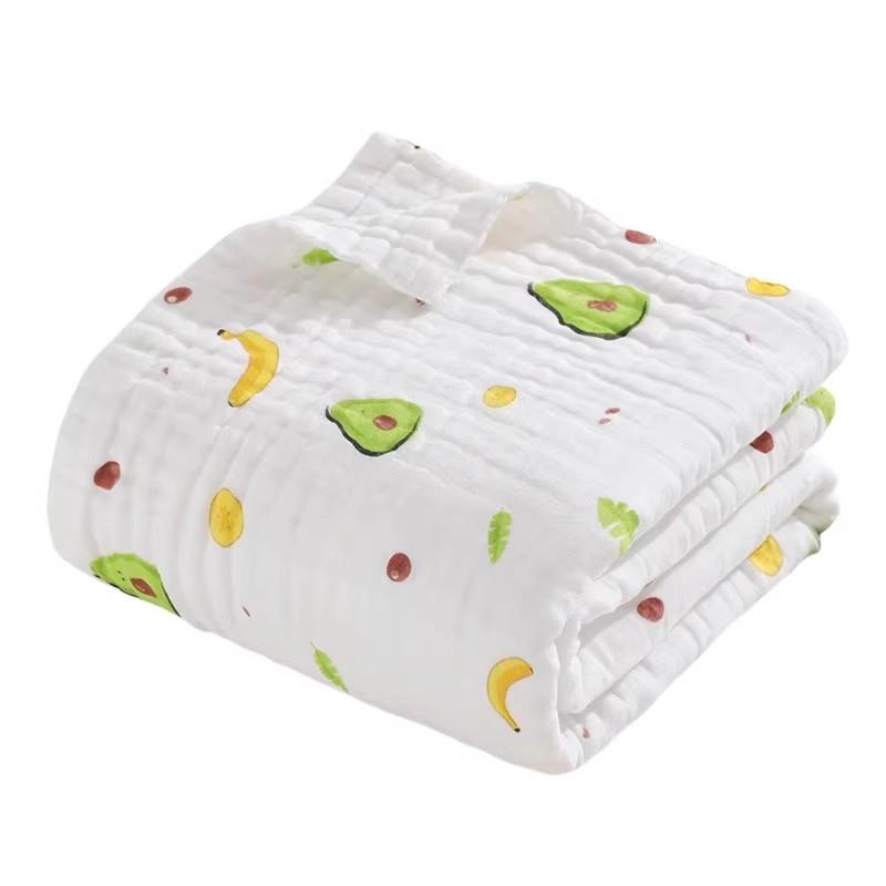 Environmental Breathable Newborn Baby Cotton Gauze Printed Muslin Swaddle Blanket Baby Bath Towel