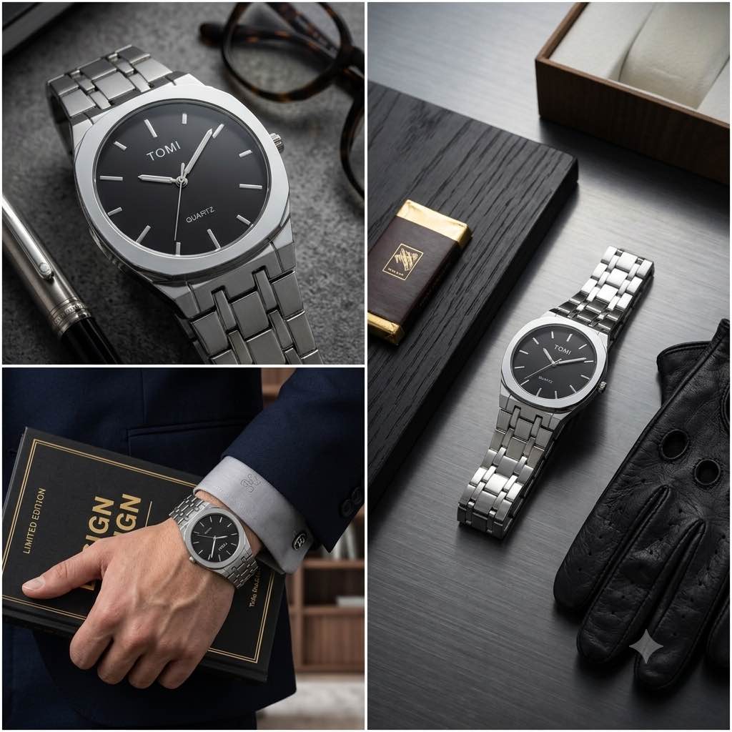 TOMI Luxury Quartz Watch for Men -Octagonal Dial, Casual & Business Men's Wrist Watch