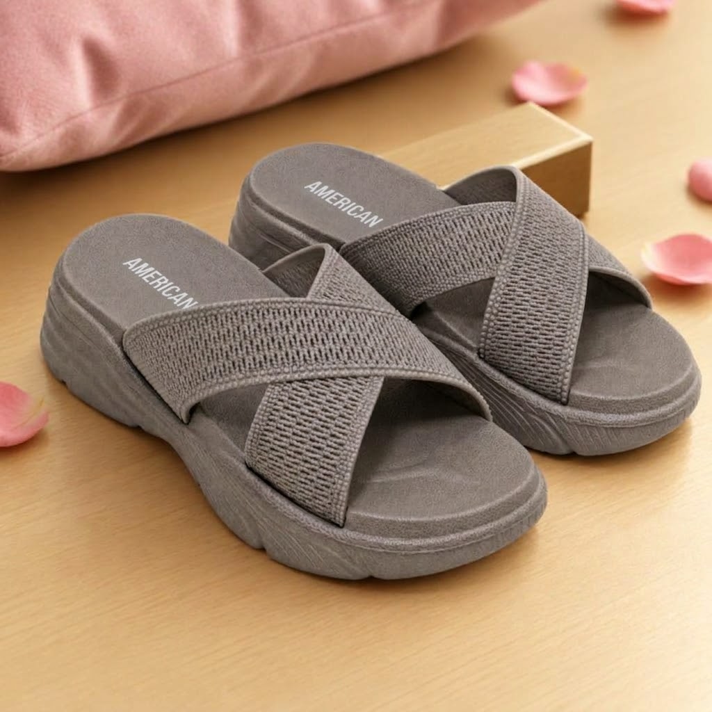 Women’s Thick-Sole Flip Flops - Lightning Pattern Graffiti, EVA Wedge Sandals, Comfortable Casual Slippers