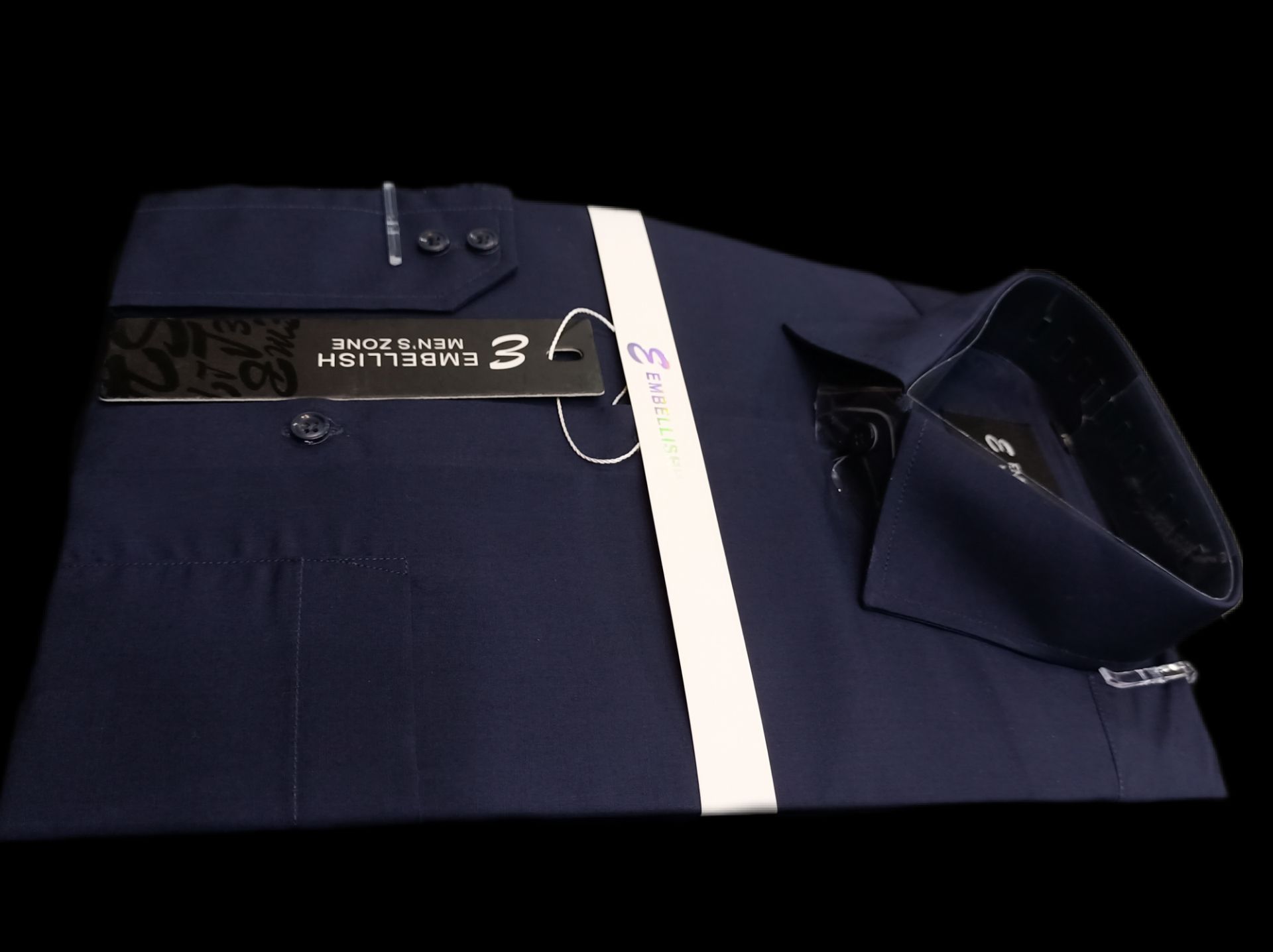 Embellish Imported Fabric (Navy Blue) Formal & Casual Shirt For Men(Cotton)