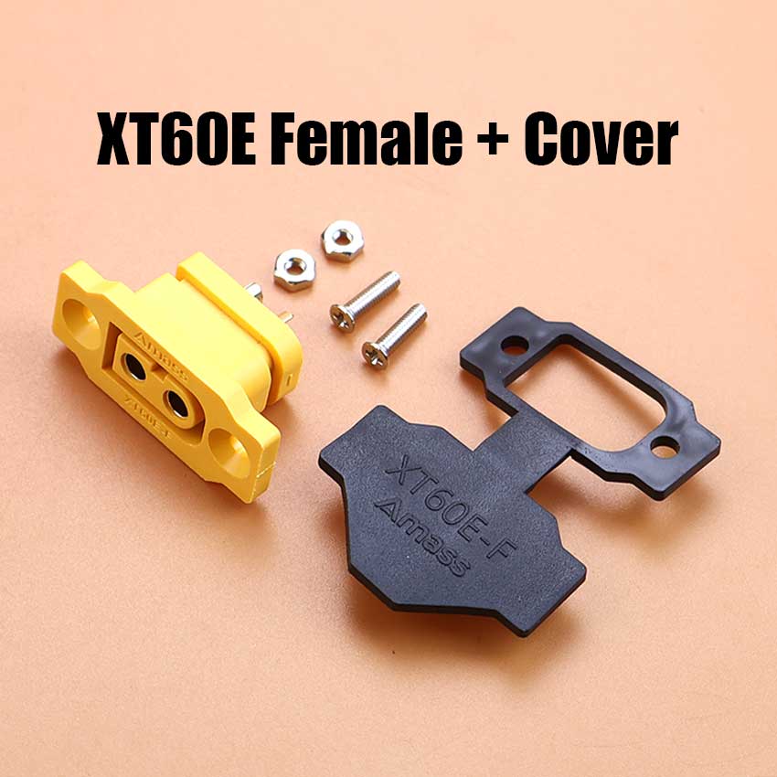 XT60E-F.B Model Airplane Battery Gold-plated 30A High Current Female Plug Mountable XT60E Connector Black / Yellow