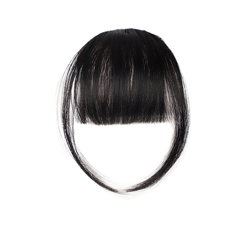 Synthetic Short Straight Clip In Fringe Bangs Black Air Bangs Hair Extension Hair Bangs For Women False Bang Hairpiece