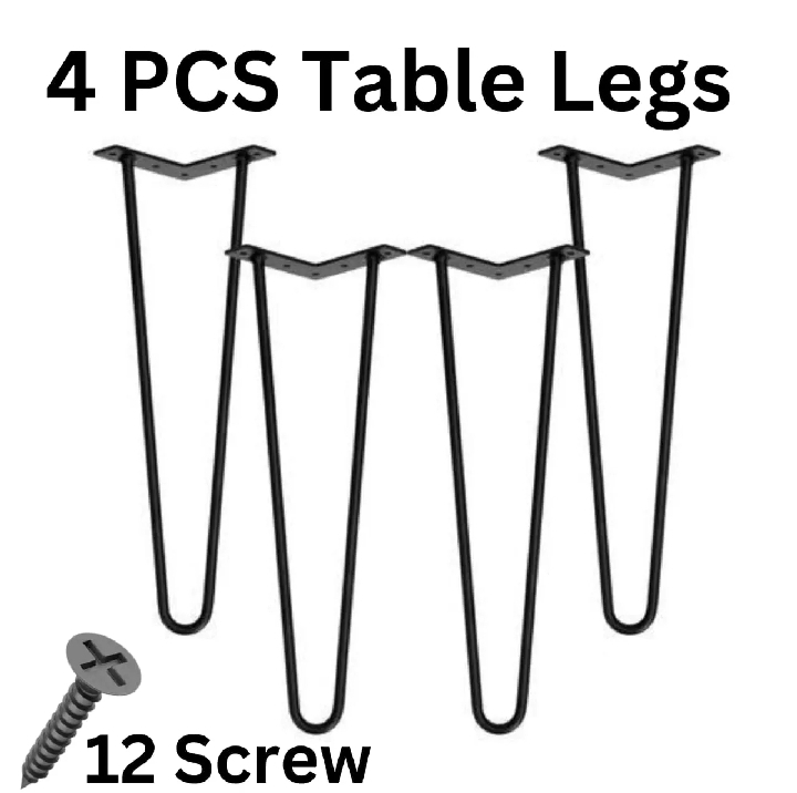 Heavy Duty Metal Table Legs – Industrial Iron Base for Coffee Table, Dining Table & Live Edge Tops – Matte Black Powder Coated, Custom Size Available