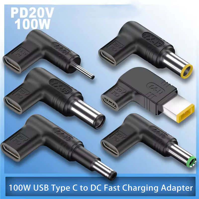 PD 100W Type C to Universal Laptop Charger Converter for Asus  Hp Dell Acer  USB C Fast Charger Adapter Connector