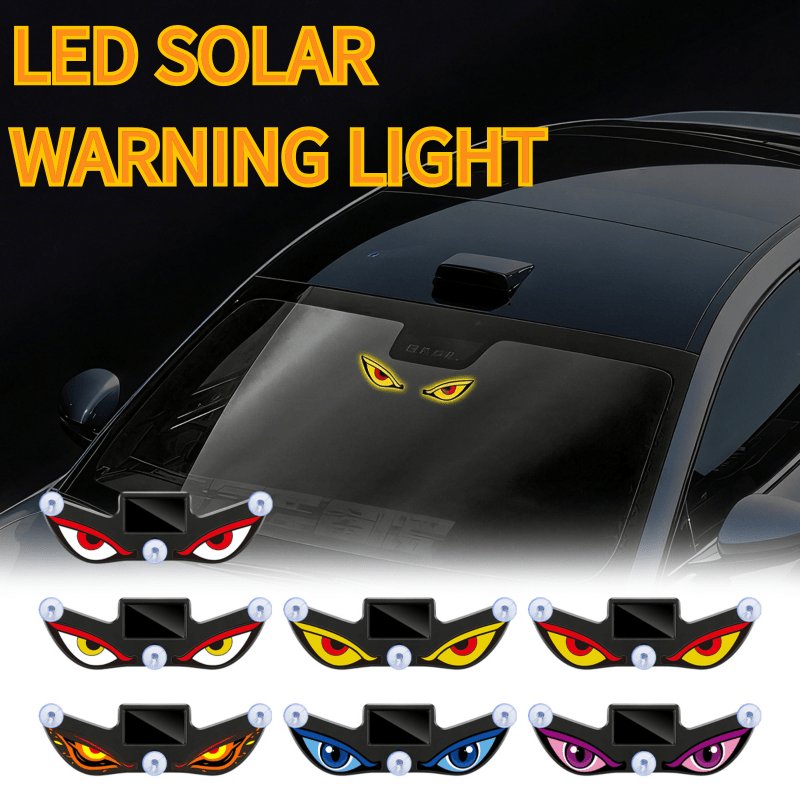 Solar Powered Car Neon Light Cool DEMON EYE Led Ambient Light Wireless Suction Cup USB Rechargeable Atmosphere Breathing Lamp