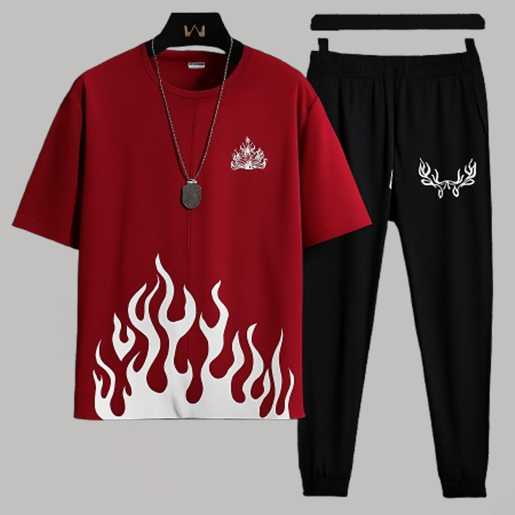 5 Color High Quality Casual Suits for Men Summer Tracksuit for Men's Fine Fabric T-Shirt and Trouser set 2 pieces