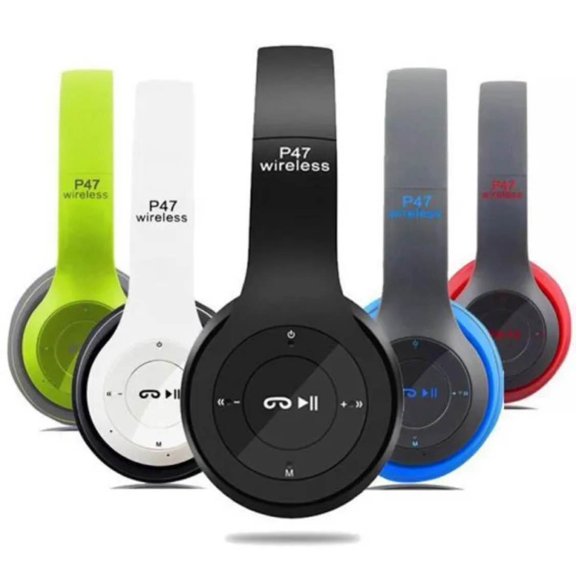P47 Wireless Headphones Over Ear Super Bass 5.1, Volume Control, Bluetooth, Card Support SD, LED Lights, Compatible with Apple & Android, Built-in Microphone, FM Radio price in Pakistan