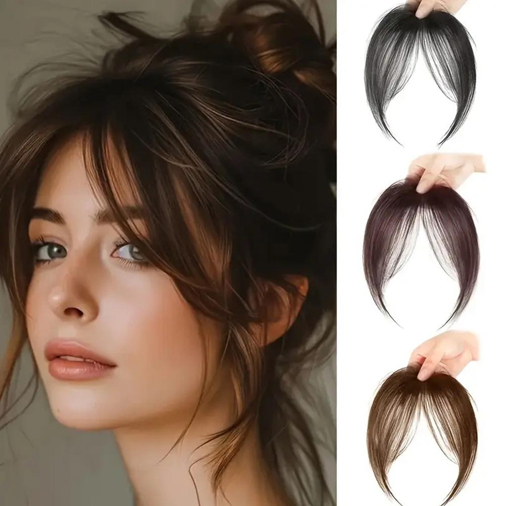 Fashion Heat Resistant Fiber Bangs Synthetic Hairpiece Lightweight Invisible Design Multi Color Options for All Face Shapes