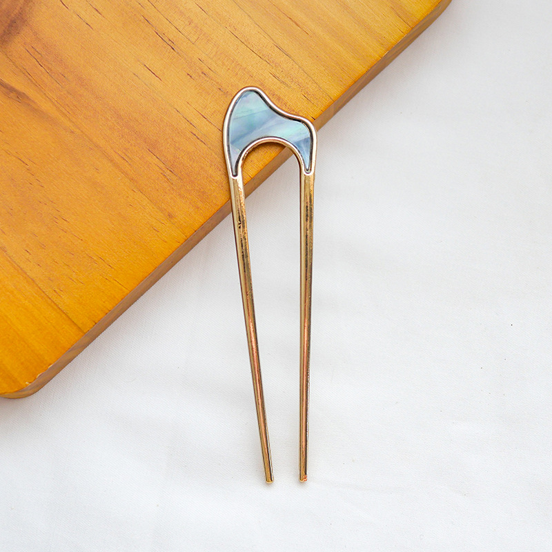 Shell Hairpin Metal U Shaped Hair Pins Hair Fork U French Hair Pin Simple And Fashionable Hair