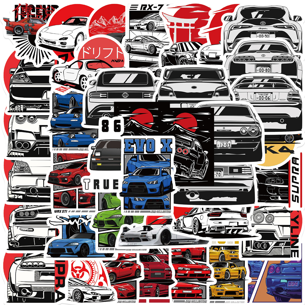 10/30/50PCS Japan JDM Racing Car Anime Graffiti Sticker Laptop ...