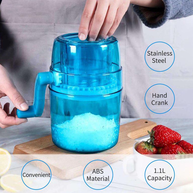 Mini Manual Ice Crusher Portable Ice Crusher Shaved Ice Machine Ice Shaver  Snow Cone Machine Manual Food Chopper with Hand Crank for Household Kitchen  Summer Crushed Ice 13*17*20 cn