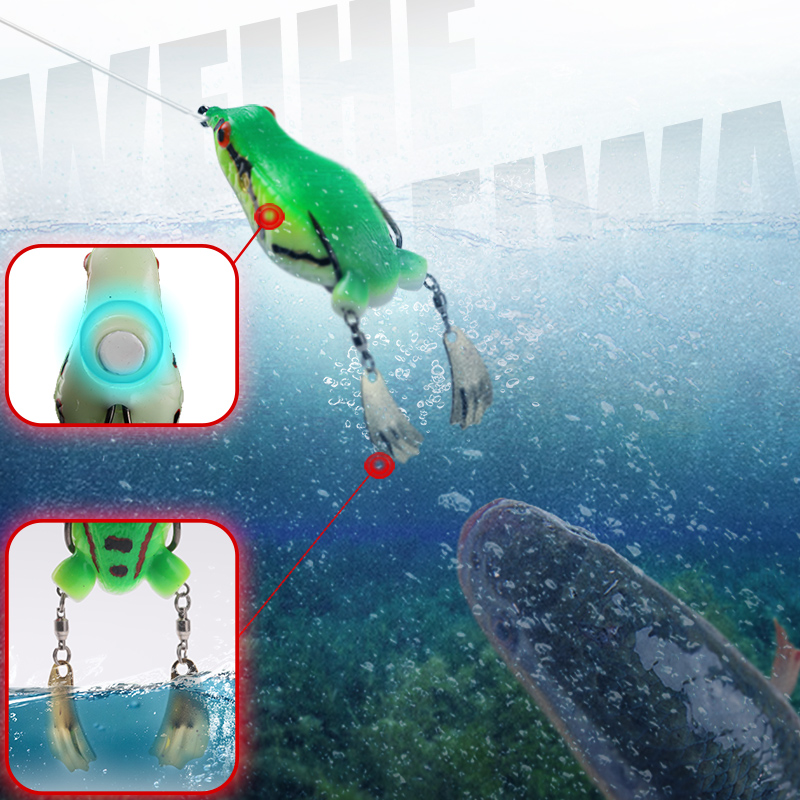 WEIHE 1pcs 2nd Generation Frog Lure 12cm 25g, Artificial Bait for Snakehead Fishing