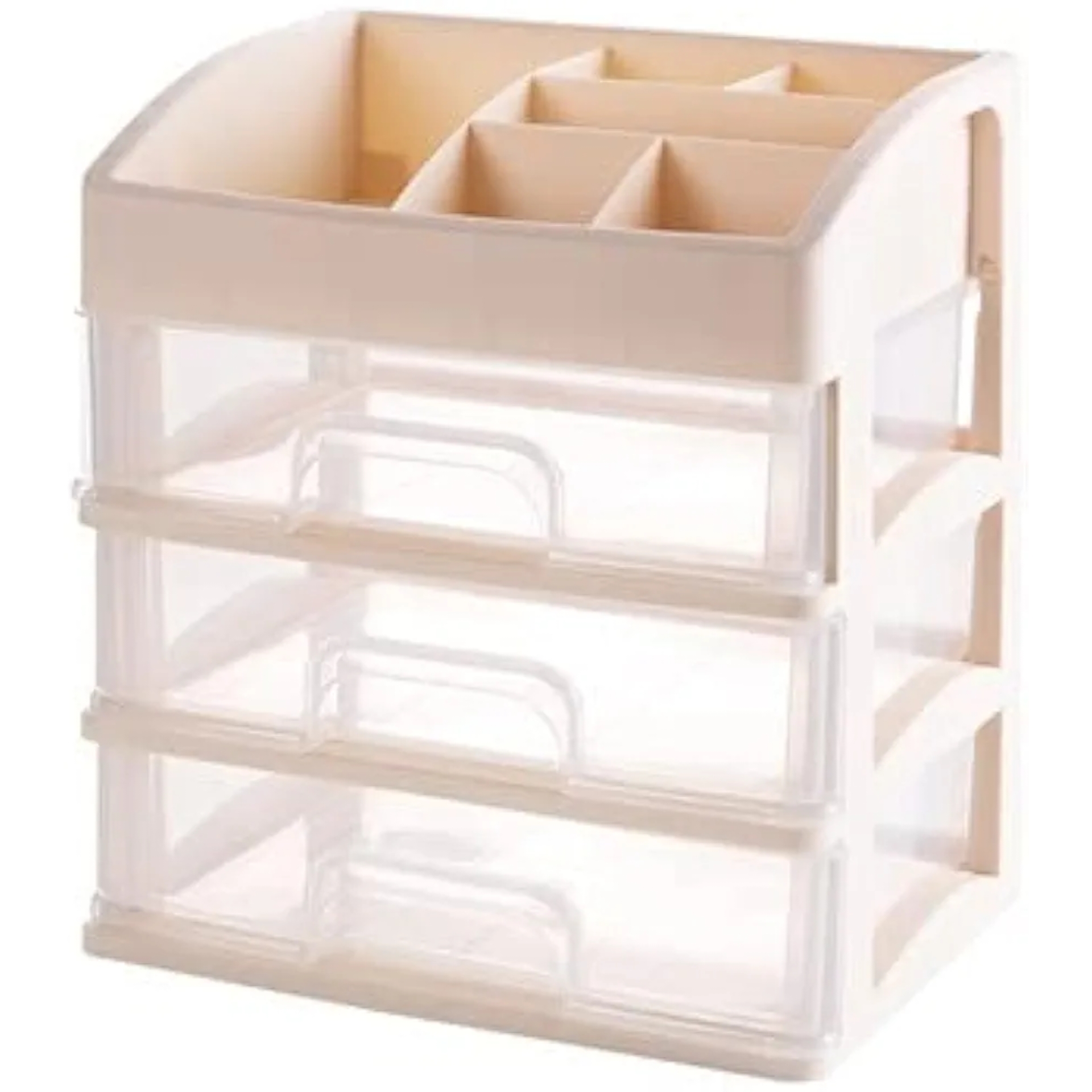 3-Tier Plastic Cosmetic Organizer with Drawers

Desktop Storage for Makeup, Skincare, and Beauty Tools, Space-Saving Vanity Organizer for Countertop or Bathroom, Countertop Organizer Modern Cosmetic Storage Durable Plastic, Cosmetic Storage Org