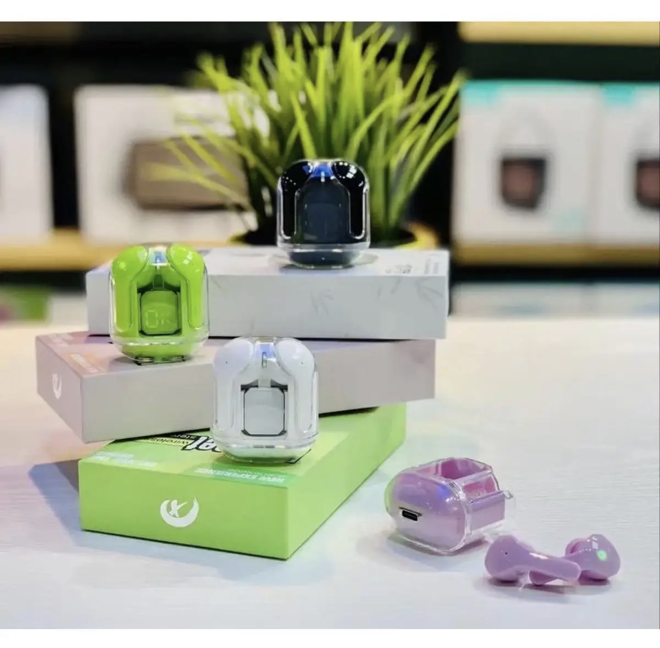 Air31 Earbuds Wireless Crystal Transparent Bluetooth 5.3 Air 31 Ear Buds Wireless Headset
