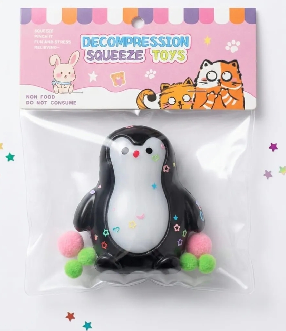 Penguin Squishy Toys For Kids, Sensory Soft Cute Animals Squeeze Stress Relief Fidget Squishy Toy