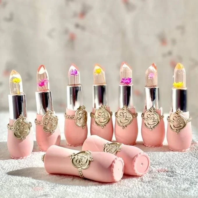 Rndum Color 1 Pc Crystal Flower Jelly Lipstick Long Lasting Nutritious Lip Balm Pink Lip Gloss Clear Glossy Flower Lip Gloss