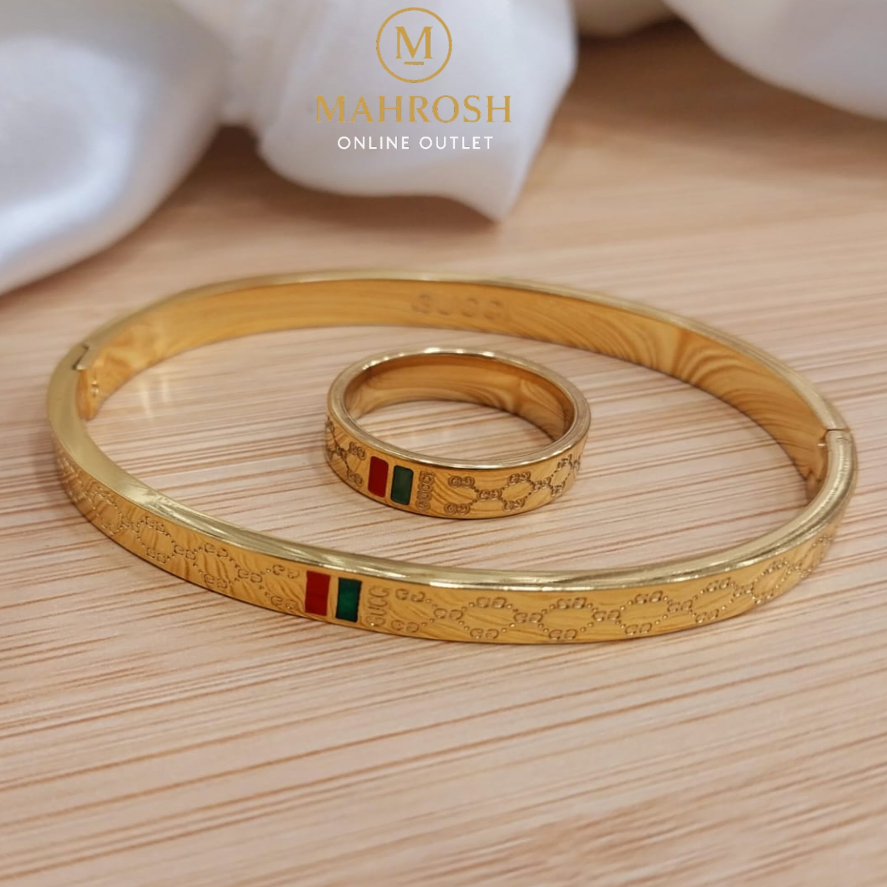 Golden Color Stainless Steel Openable Bracelet with Ring | Trending Designer Style | Sizes 16 17 18