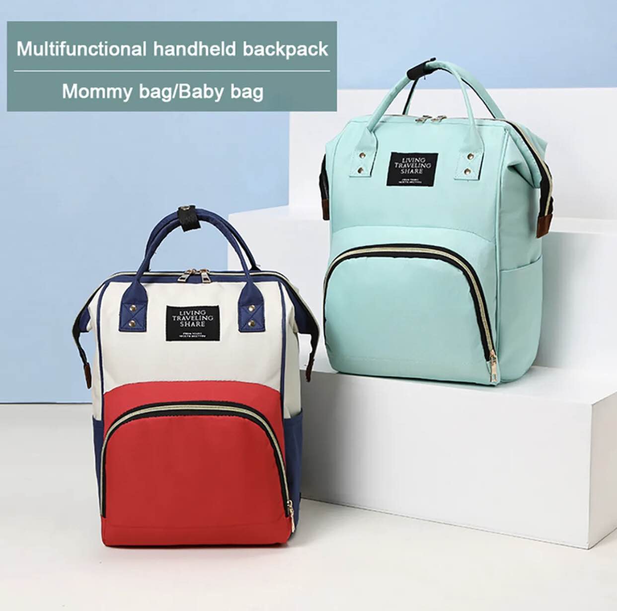 Diaper Mummy Bag Multi-Function Waterproof - Travel Backpack, maternity bag, imported Quality..rendom colour