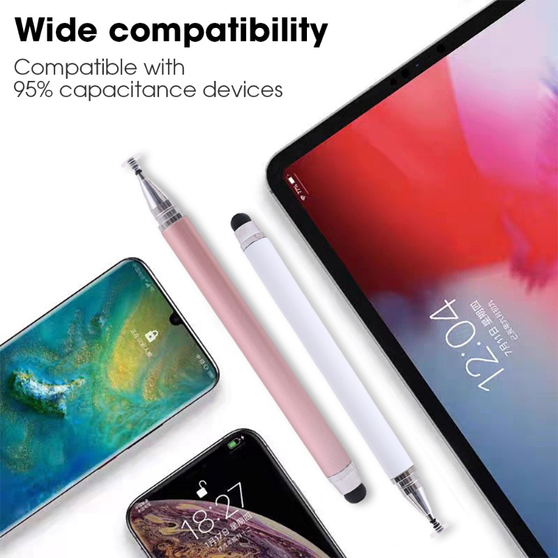 2 In 1 Stylish Universal Practical Dual-use Capacitive Tablet Stylus Pen Exquisite Double-headed Silicone Disc Drawing Tablet Phone Capacitor Pen - Na Imports