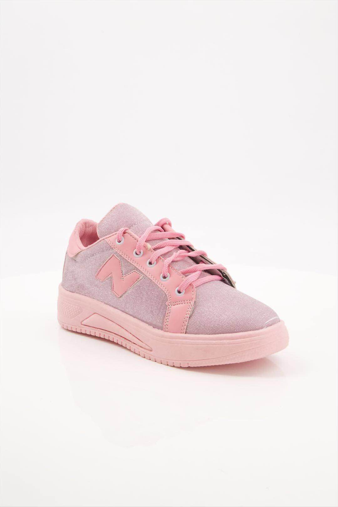 Pink Fashionable Glitter Sneakers for Womens