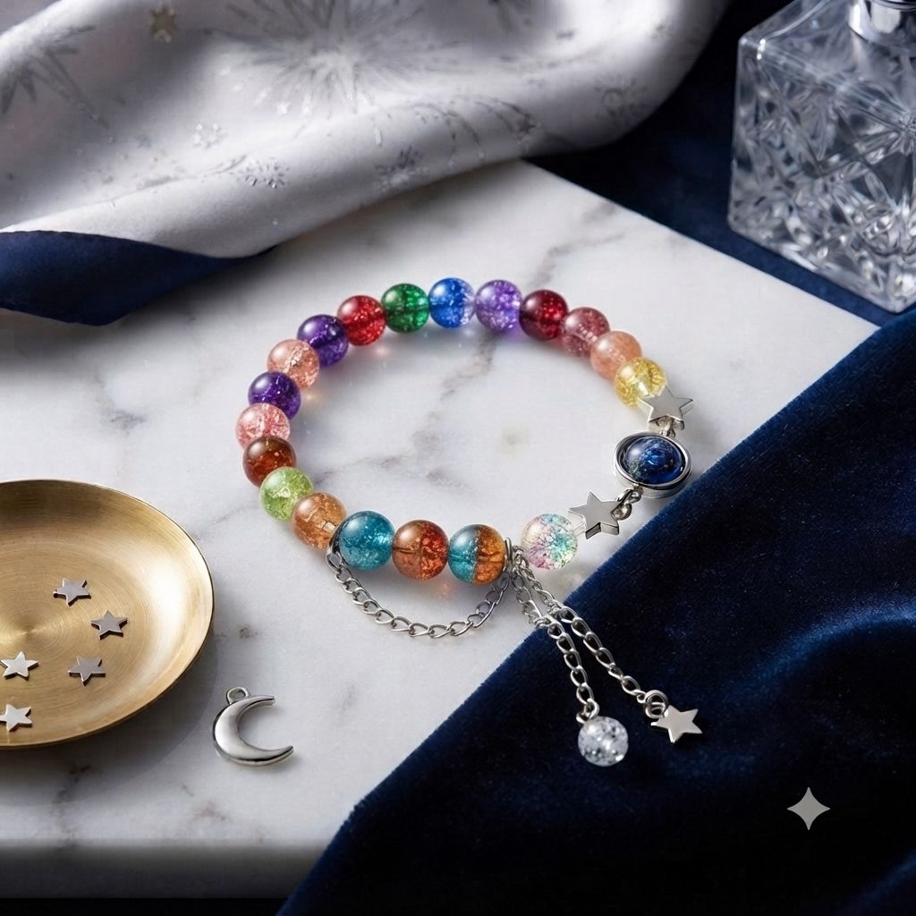 Luxury Handcrafted princess star charms Bracelet,Elegant Minimalist Jewelry for Women & Girls,Aesthetic korean Jewelry,Party Wear Bracelet,Charm Bracelet,Handcrafted adjustable Bracelet for Girls,Galaxy Bracelet,Trending Accessories,Gift for minimalists,