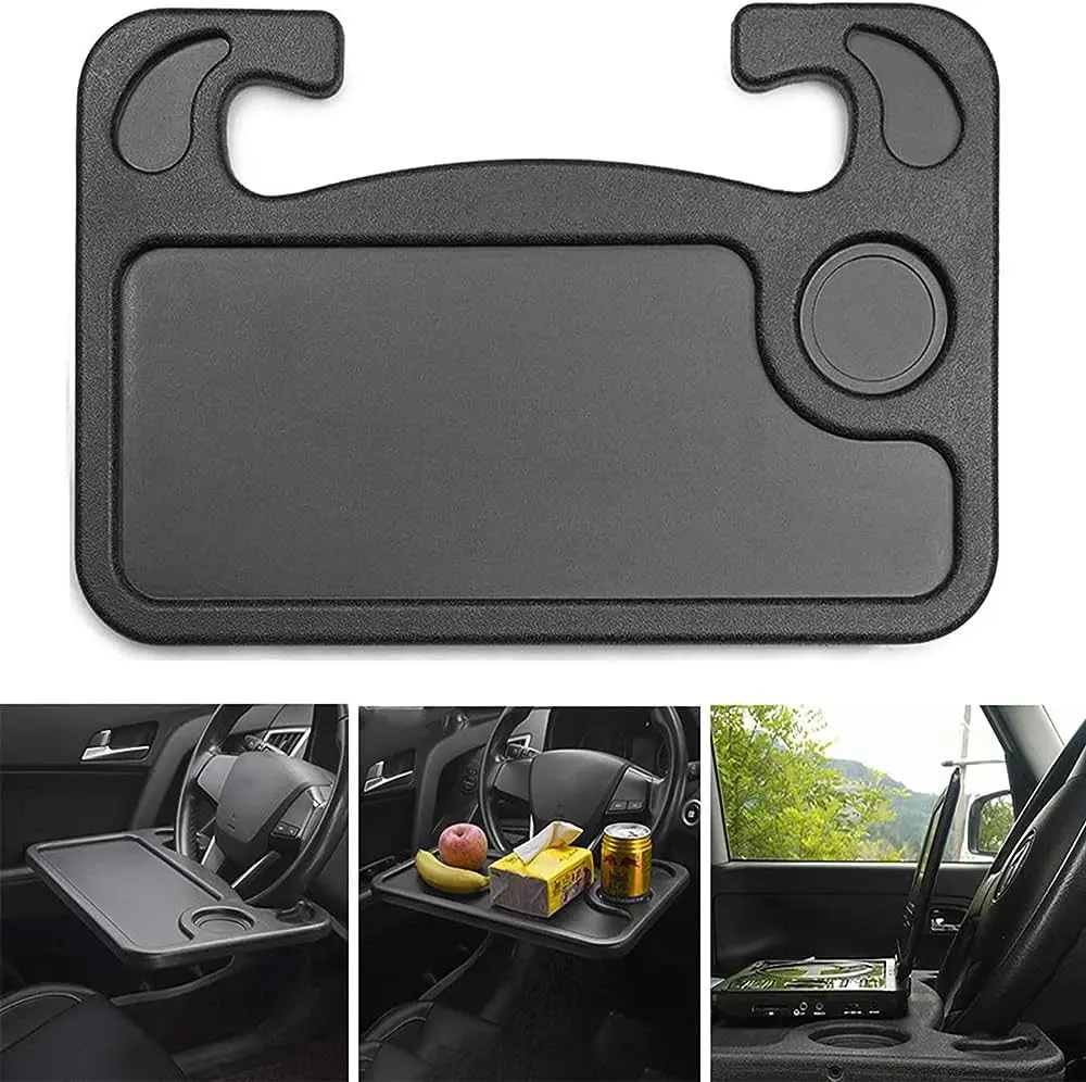 Steering Wheel Dining Food Tray for Car Driver and Passenger Car Table Desk Tray Vehicle Seat Mount Laptop Desk