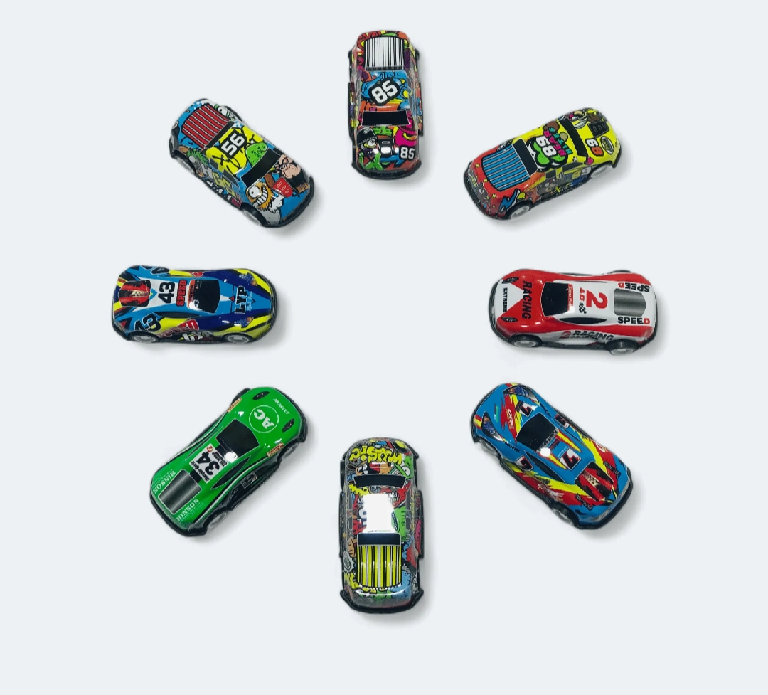 1:6 scale metal toy car pack, diecast mini vehicles for kids, metal body toy cars, car toys for boys girls, double cabin truck toy, dunki mini car set, multi color diecast car collection, gift for children, durable play car set Pakistan