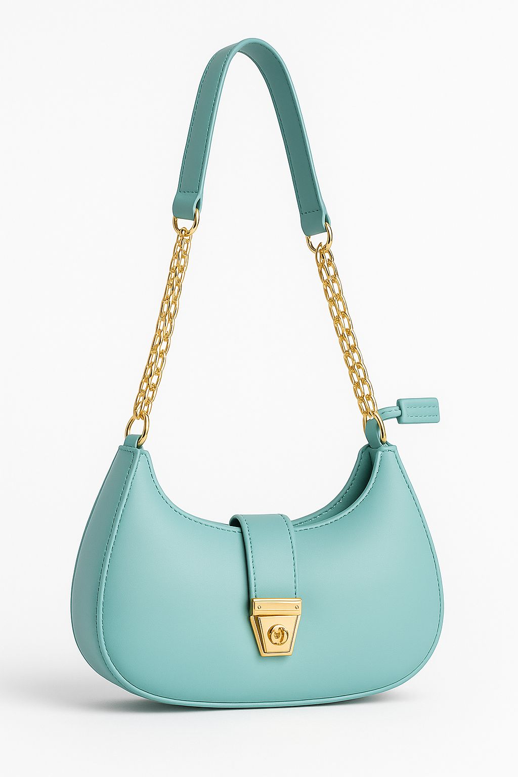 ✨ Women’s Shoulder Bag – Crossbody and Shoulder Handbag 👜 with Golden Chain Strap & Lock 🔒