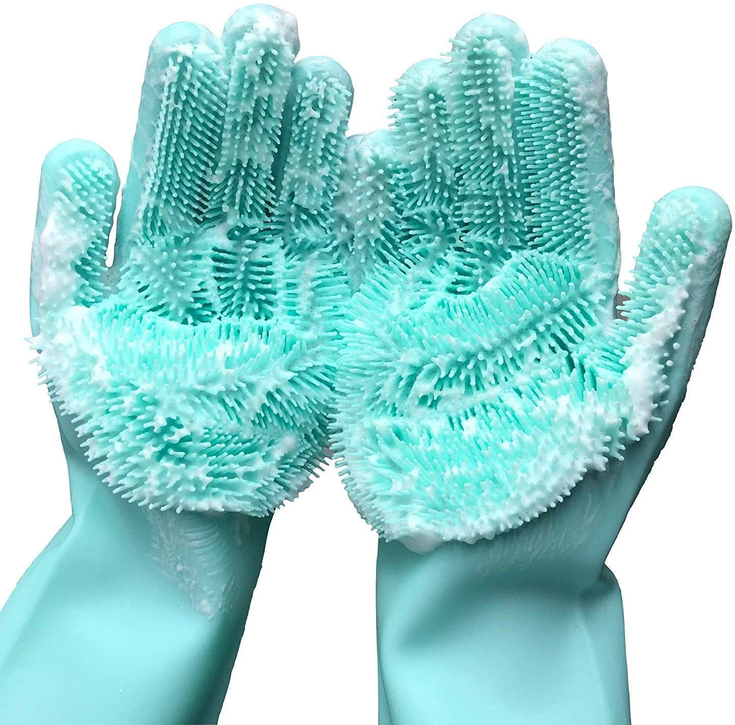 Magic Silicone Dishwashing Gloves with Bristles - photo 7