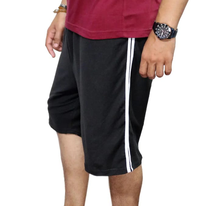 Summer Cotton Jersey Shorts For Men | Double Sided Two Strips |