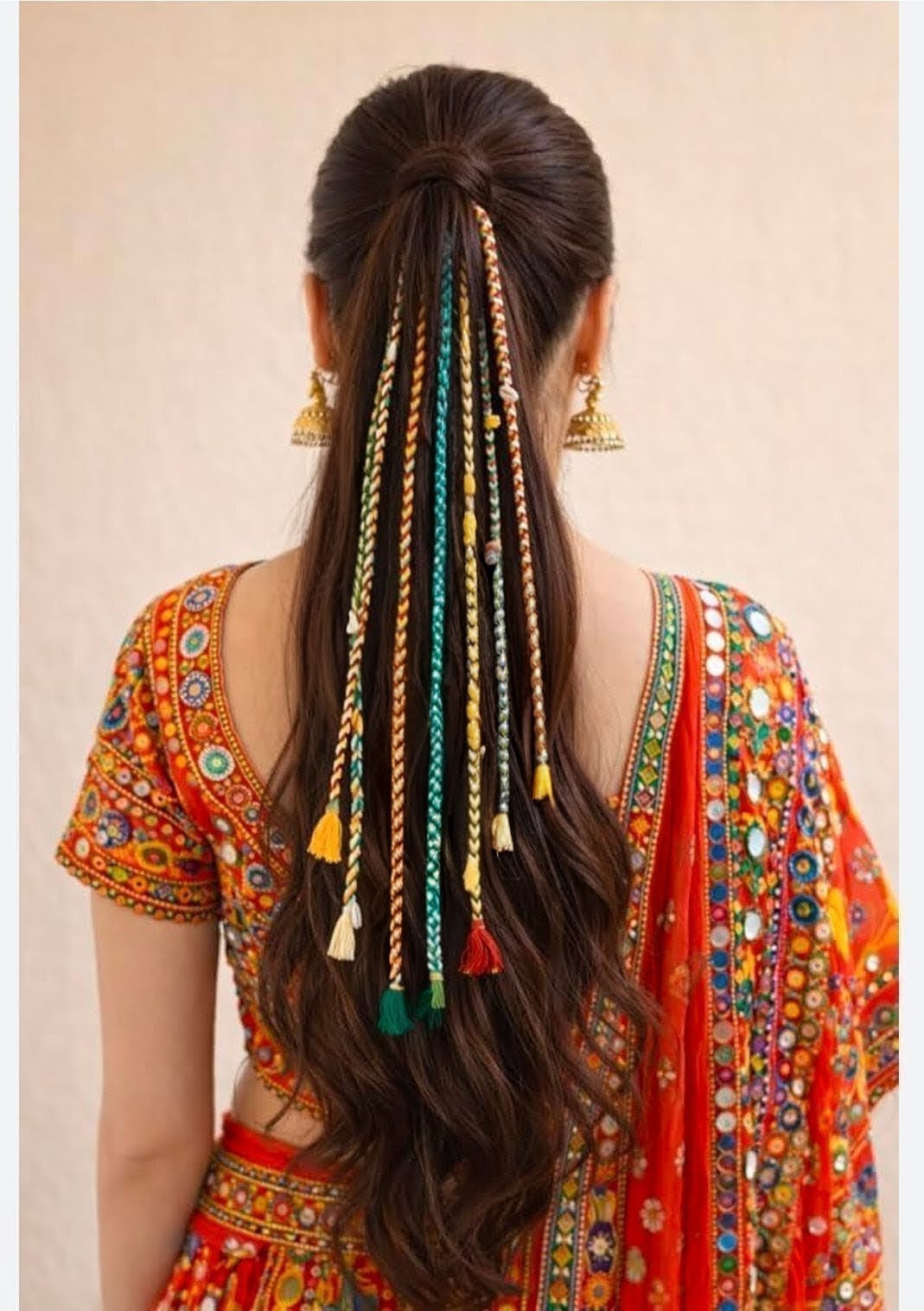 sabool Girls Boho Hair Accessories Hairband paranda Hair Extension parandi for Eid . weeding.party and Casual Wear Ponytail Clips Tie Pins Braids Strings (Parandi Paranda) With Tassels (4 .6.12 Strings)