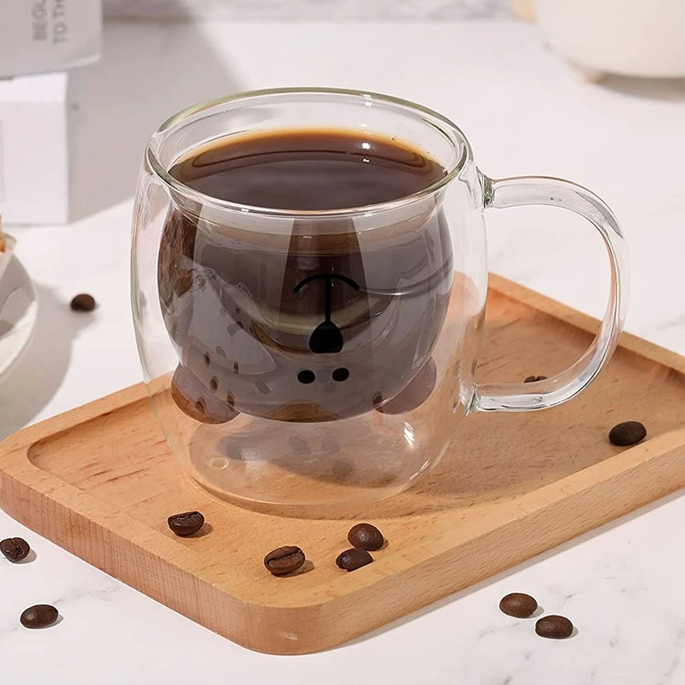 250Ml Cute Bear Double-Layer Coffee Mug
